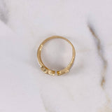 Anillo Abrazo Corazon 2.05gr / T5 3/4 / Circones Blancos Dos Oros Amarillo Blanco 18K $