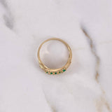 Anillo Banda 2.45gr / T7 / Circones Blancos Verdes Oro Amarillo 18K $