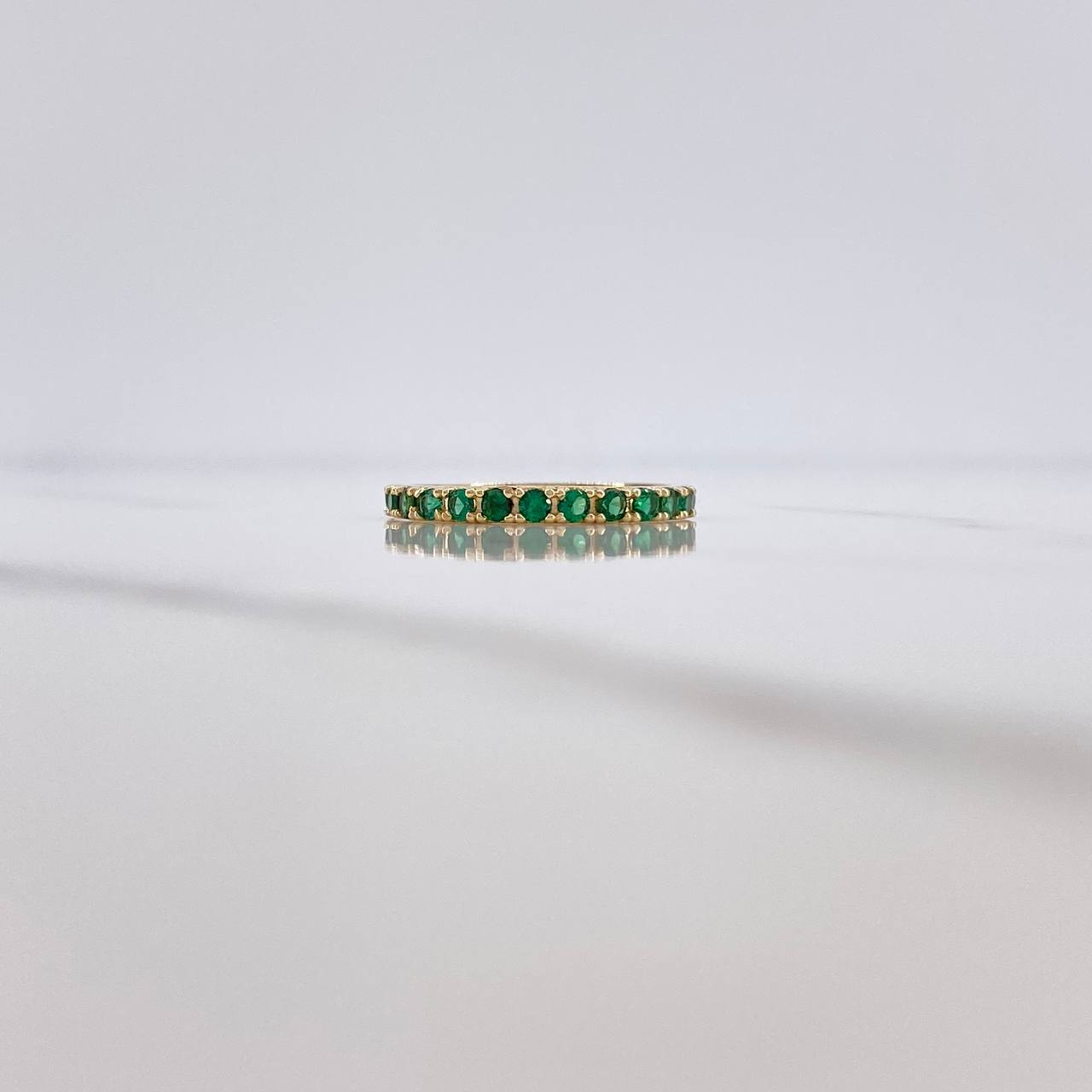 Anillo Argolla Churumbela 1.55gr / T5 3/4 / Circones Verdes Oro Amarillo 18K $