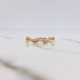 Anillo Tiara V 1.75gr / T7 3/4 / Circones Blancos Oro Amarillo 18K $