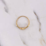 Anillo Tiara V 1.75gr / T7 3/4 / Circones Blancos Oro Amarillo 18K $