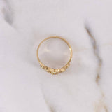 Anillo Corazon 2.35gr / T7 1/4 / Circones Blancos Oro Amarillo 18K $