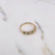 Anillo Tupido 2.15gr / T7 3/4 / Circones Blancos Verdes Oro Amarillo 18K $