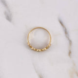 Anillo Tupido 2.15gr / T7 3/4 / Circones Blancos Verdes Oro Amarillo 18K $