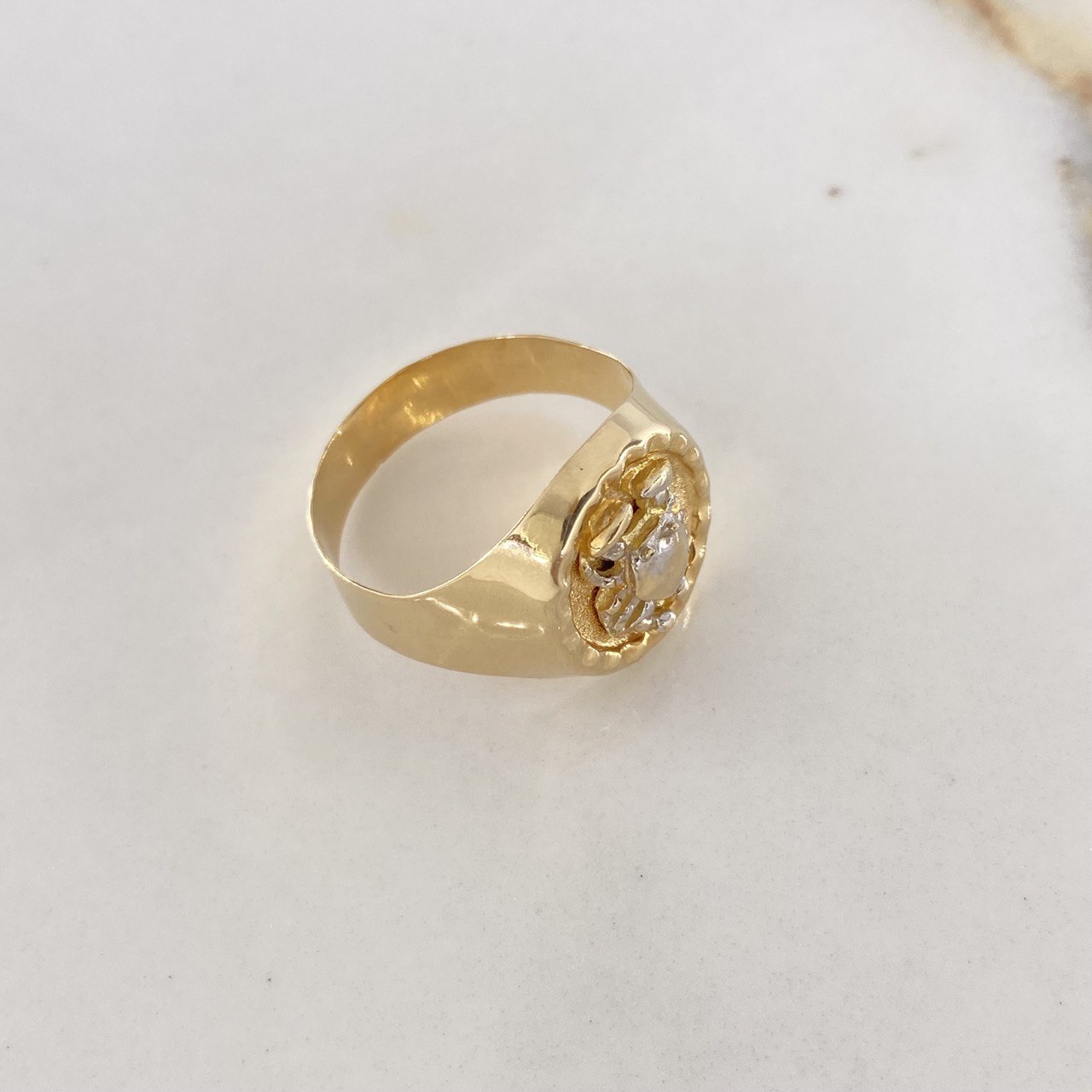 Anillo Cangrejo 3.75gr / T10 / Dos Oros Amarillo Blanco $