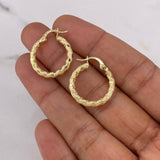 Candongas Sandra 2.05gr / 2.3cm / Diamantado Ajedrez Oro Amarillo 18K $