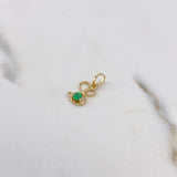 Dije Abejita 0.45gr / 1.5cm / Esmeralda 9pts Oro Amarillo 18K (Joya) $