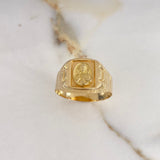 Anillo Sello Sagrado Corazón 3.8gr / T11 1/4 / Correa Oro Amarillo $