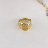 Anillo Sello Pez Jesús 4.2gr / T10 / Punteado Oro Amarillo $