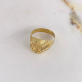 Anillo Sello Cristo 2.7gr / T11 1/4 / Cruz Punteada Oro Amarillo $