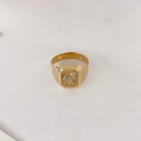 Anillo Sello Aguila 3.35gr / T11 / Dos Oros Amarillo Blanco $