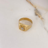 Anillo Sello Aguila 3.75gr / T12 1/4 / Dos Oros Amarillo Blanco $