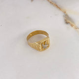 Anillo Sello Aguila 3.75gr / T12 1/4 / Dos Oros Amarillo Blanco $