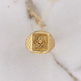 Anillo Sello Brujula 4.25gr / T11 / Oro Amarillo $