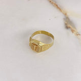 Anillo Sello Cristo 4.3gr / T11 3/4 / Punteado Oro Amarillo $