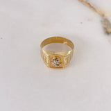 Anillo Sello Escorpion 3.55gr / T11 3/4 / Dos Oros Amarillo Blanco $