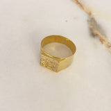 Anillo Ancla 3.3gr / T10 1/2 / Circones Blancos Oro Amarillo $