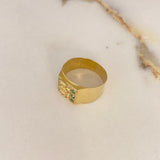 Anillo Quimbaya 3.2gr / T9 1/2 / Circones Verdes Oro Amarillo $