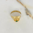 Anillo Sello Pre Colombino 2.6gr / T10 3/4 / Circon Verde Oro Amarillo $