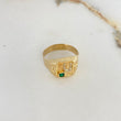 Anillo Sello Herradura 3.2gr / T11 1/4 / Circon Verde Oro Amarillo $