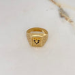 Anillo Sello Corazón 4.2gr / T10 3/4 / Circones Negros Oro Amarillo $