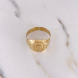 Anillo Sello Corona 3.7gr / T11 1/2 / Oro Amarillo $