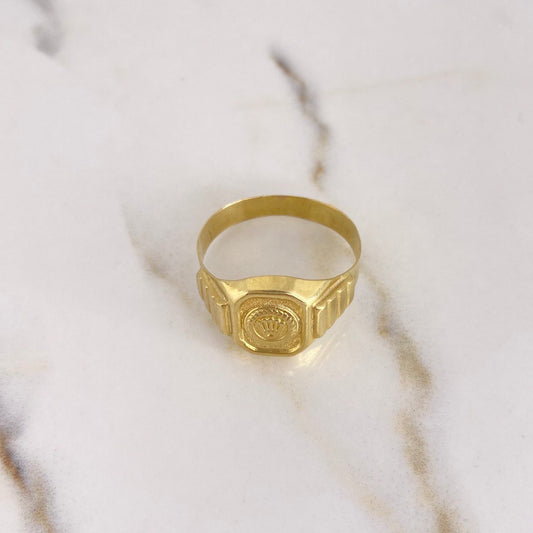 Anillo Sello Corona 4.15gr / T13 1/2 / Oro Amarillo