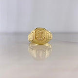 Anillo Sello Ancla 3.65gr / T10 1/2 / Bolsa Dinero Oro Amarillo $