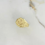 Anillo Sello Ancla 3.65gr / T10 1/2 / Bolsa Dinero Oro Amarillo $