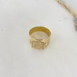 Anillo Sello Armas 3.5gr / T9 1/4 / Circones Blancos Oro Amarillo $