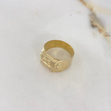 Anillo Sello Armas 3.5gr / T9 1/4 / Circones Blancos Oro Amarillo $