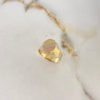 Anillo Sello 2.6gr / T9 1/2 / Redondo Rayado Tres Oros $