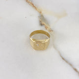 Anillo Sello Herradura 2.35gr / T9 1/2 / Circon Blanco Oro Amarillo $