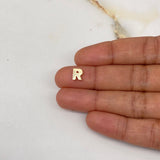 Dije Letra R 0.65gr / 0.7cm / 3D Lisa Oro Amarillo $