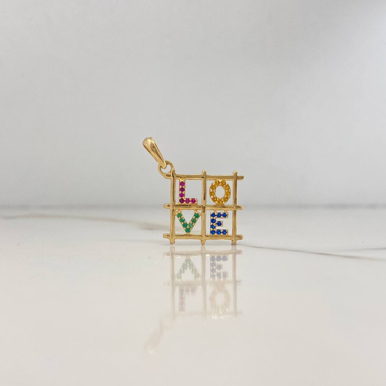 Dije Love 1.75gr / 2cm / Circones Colores Oro Amarillo $