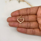 Dije Corazón Silueta 1.2gr / 2.4cm / Troquelado Oro Rosa $