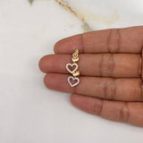 Dije Corazones 1.9gr / 3cm / Circones Blancos Dos Oros Amarillo Blanco $