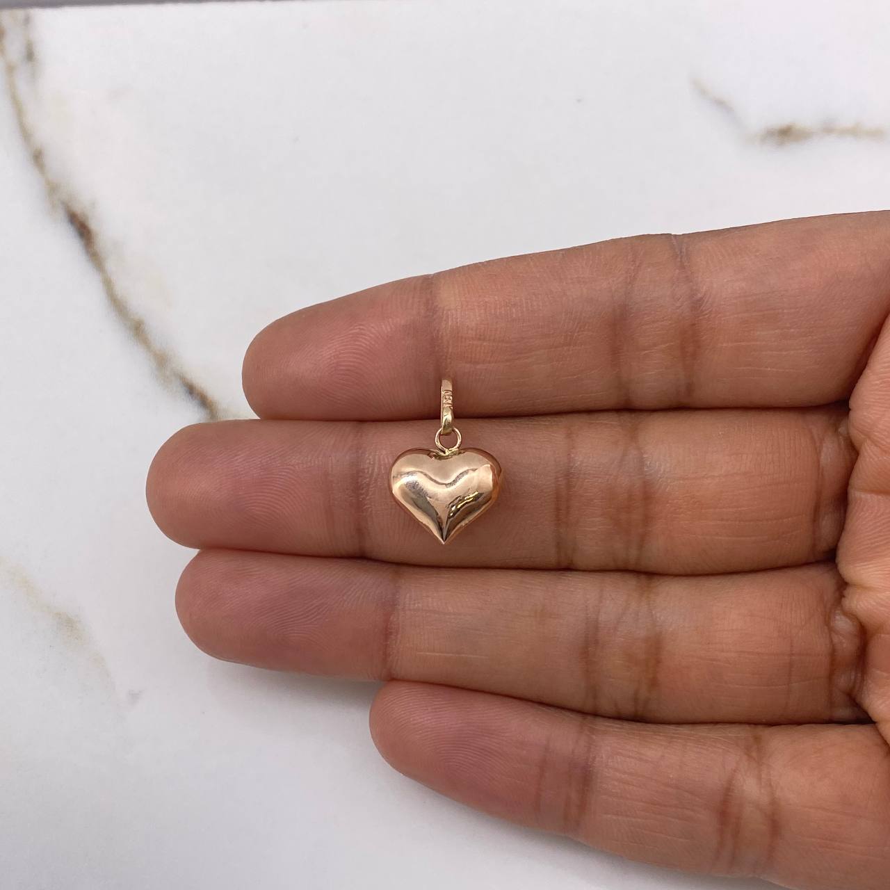 Dije Corazón 0.55gr / 1.7cm / Soplado Oro Rosa $