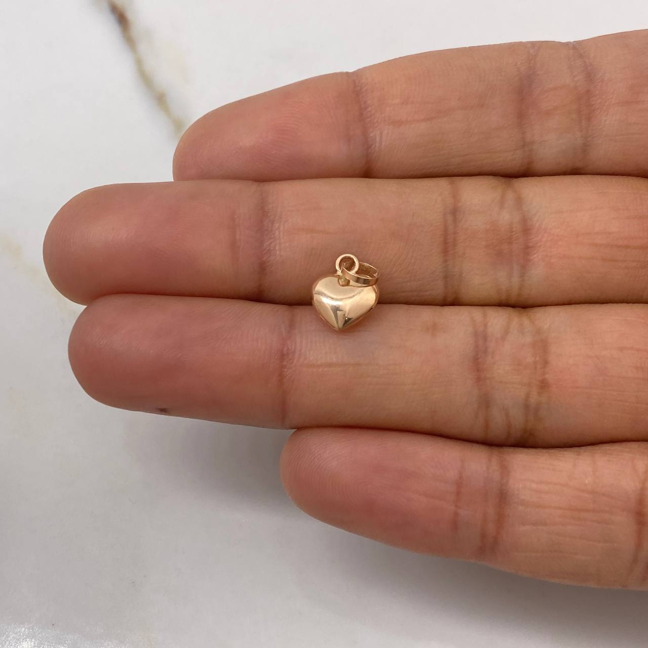 Dije Corazón 0.25gr / 1.3cm / Soplado Oro Rosa $