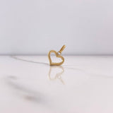 Dije Corazón Silueta 0.4gr / 1.5cm / Troquelado Pequeño Oro Amarillo $