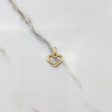 Dije Corazón Silueta 0.4gr / 1.5cm / Troquelado Pequeño Oro Amarillo $