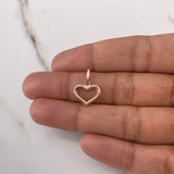 Dije Corazón Silueta 0.55gr / 1.7cm / Troquelado Delgado Oro Rosa $