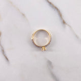 Anillo Solitario Churumbela 2.65gr / T6 1/2 / Circones Blancos  Oro Amarillo $