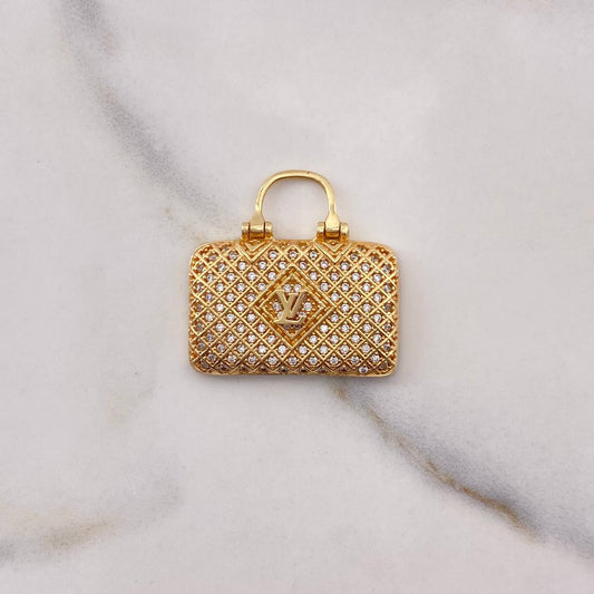 Dije Cartera 6.3gr / 2.5cm / Circones Blancos Oro Amarillo $