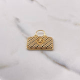 Dije Cartera 6.45gr / 2.5cm / Circones Blancos Negros Oro Amarillo $