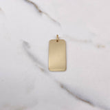 Dije Placa Rectangular Lisa 2.5gr / 4cm / 35mm*15mm Oro Amarillo $