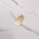 Dije Placa Rectangular Lisa 2.2gr / 4cm / 35mm*15mm Oro Amarillo $