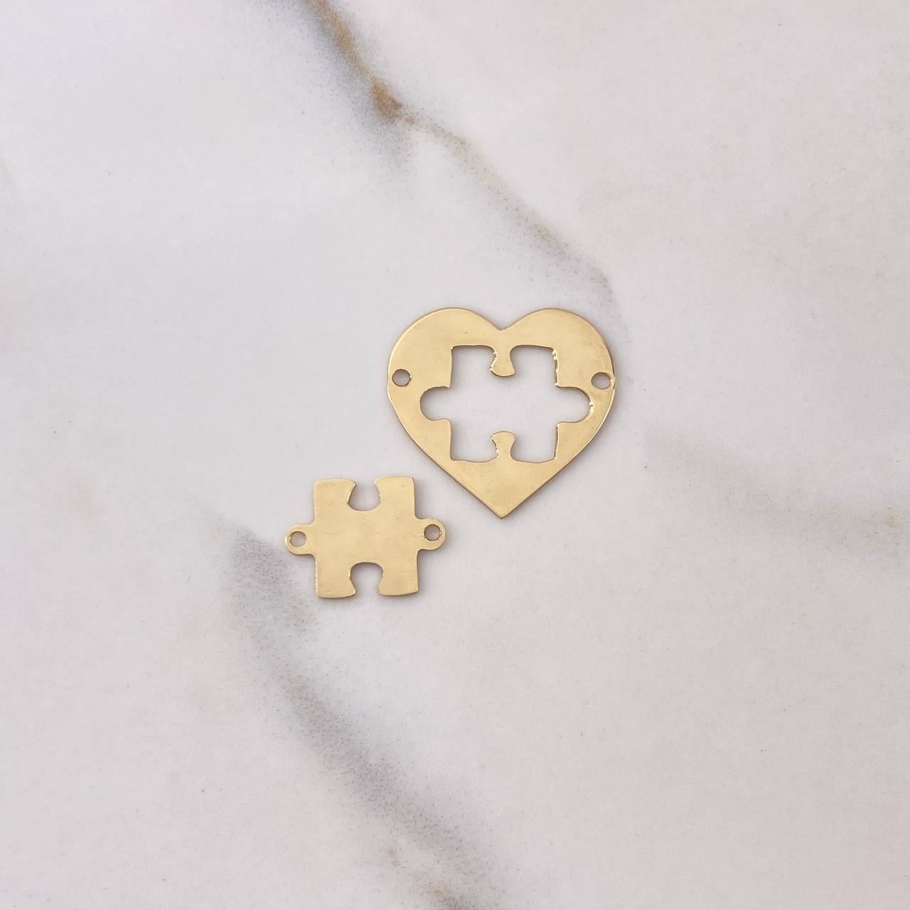 Herraje Corazón Pareja 1.7gr / 2cm / 20mm*20mm Rompecabezas Oro Amarillo $