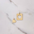 Dije Placa Corazon Pareja 2.4gr / 2.5cm / 20mm*16mm Liso Oro Amarillo $