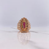 Anillo Virgen Guadalupe Silueta 11.35gr / T11 1/2 / Circones Blancos Verdes Fucsias Oro Rosa $